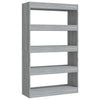Stella Homewares Book Cabinet/Room Divider Grey Sonoma 80x30x135 cm Engineered Wood