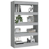 Stella Homewares Book Cabinet/Room Divider Grey Sonoma 80x30x135 cm Engineered Wood