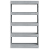 Stella Homewares Book Cabinet/Room Divider Grey Sonoma 80x30x135 cm Engineered Wood