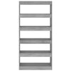 Stella Homewares Book Cabinet/Room Divider Grey Sonoma 80x30x166 cm Engineered Wood