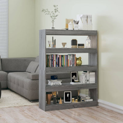 Stella Homewares Book Cabinet/Room Divider Grey Sonoma 100x30x135 cm