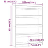 Stella Homewares Book Cabinet/Room Divider Brown Oak 100x30x135 cm