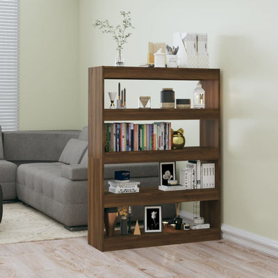 Stella Homewares Book Cabinet/Room Divider Brown Oak 100x30x135 cm