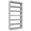 Stella Homewares Book Cabinet/Room Divider Grey Sonoma 100x30x198 cm Engineered wood