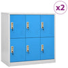 Stella Homewares Locker Cabinets 2 pcs Light Grey and Blue 90x45x92.5 cm Steel