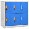 Stella Homewares Locker Cabinets 2 pcs Light Grey and Blue 90x45x92.5 cm Steel