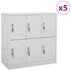 Stella Homewares Locker Cabinets 5 pcs Light Grey 90x45x92.5 cm Steel