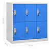 Stella Homewares Locker Cabinets 5 pcs Light Grey and Blue 90x45x92.5 cm Steel