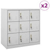 Stella Homewares Locker Cabinets 2 pcs Light Grey 90x45x92.5 cm Steel