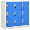 Stella Homewares Locker Cabinets 2 pcs Light Grey and Blue 90x45x92.5 cm Steel