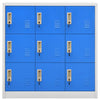 Stella Homewares Locker Cabinets 2 pcs Light Grey and Blue 90x45x92.5 cm Steel