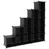Stella Homewares Storage Cube Organiser with 15 Cubes Black PP