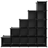 Stella Homewares Storage Cube Organiser with 15 Cubes Black PP