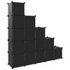 Stella Homewares Storage Cube Organiser with 15 Cubes Black PP