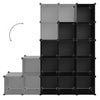 Stella Homewares Storage Cube Organiser with 15 Cubes Black PP