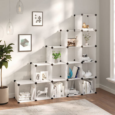 Stella Homewares Storage Cube Organiser with 15 Cubes Transparent PP