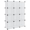 Stella Homewares Storage Cube Organiser with 12 Cubes and Doors Transparent PP