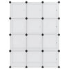 Stella Homewares Storage Cube Organiser with 12 Cubes and Doors Transparent PP