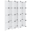 Stella Homewares Storage Cube Organiser with 12 Cubes and Doors Transparent PP