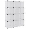 Stella Homewares Storage Cube Organiser with 12 Cubes and Doors Transparent PP