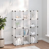 Stella Homewares Storage Cube Organiser with 12 Cubes and Doors Transparent PP