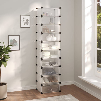 Stella Homewares Shoe Rack Transparent 44x32x174 cm PP