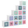 Stella Homewares Cube Storage Cabinet for Kids with 15 Cubes White PP