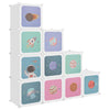 Stella Homewares Cube Storage Cabinet for Kids with 10 Cubes White PP