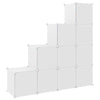 Stella Homewares Cube Storage Cabinet for Kids with 10 Cubes White PP