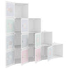 Stella Homewares Cube Storage Cabinet for Kids with 10 Cubes White PP