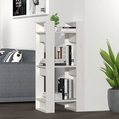 Stella Homewares Book Cabinet/Room Divider White 41x35x91 cm Solid Wood Pine