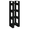 Stella Homewares Book Cabinet/Room Divider Black 41x35x125 cm Solid Wood Pine