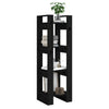 Stella Homewares Book Cabinet/Room Divider Black 41x35x125 cm Solid Wood Pine