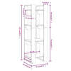 Stella Homewares Book Cabinet/Room Divider Black 41x35x125 cm Solid Wood Pine