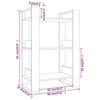 Stella Homewares Book Cabinet/Room Divider White 60x35x91 cm Solid Wood Pine
