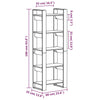 Stella Homewares Book Cabinet/Room Divider White 60x35x160 cm Solid Wood