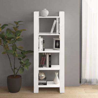 Stella Homewares Book Cabinet/Room Divider White 60x35x160 cm Solid Wood