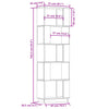 Stella Homewares Book Cabinet/Room Divider 51x25x163.5 cm Solid Wood Pine