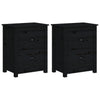 Stella Homewares Bedside Cabinets 2 pcs Black 50x35x61.5 cm Solid Wood Pine