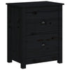 Stella Homewares Bedside Cabinets 2 pcs Black 50x35x61.5 cm Solid Wood Pine