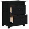 Stella Homewares Bedside Cabinets 2 pcs Black 50x35x61.5 cm Solid Wood Pine