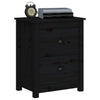 Stella Homewares Bedside Cabinets 2 pcs Black 50x35x61.5 cm Solid Wood Pine