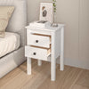 Stella Homewares Bedside Cabinet White 40x35x61.5 cm Solid Wood Pine