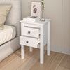 Stella Homewares Bedside Cabinet White 40x35x61.5 cm Solid Wood Pine