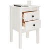 Stella Homewares Bedside Cabinet White 40x35x61.5 cm Solid Wood Pine