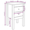 Stella Homewares Bedside Cabinet White 40x35x61.5 cm Solid Wood Pine