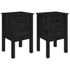 Stella Homewares Bedside Cabinets 2 pcs Black 40x35x61.5 cm Solid Wood Pine