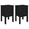 Stella Homewares Bedside Cabinets 2 pcs Black 40x35x61.5 cm Solid Wood Pine