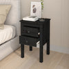 Stella Homewares Bedside Cabinets 2 pcs Black 40x35x61.5 cm Solid Wood Pine