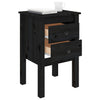 Stella Homewares Bedside Cabinets 2 pcs Black 40x35x61.5 cm Solid Wood Pine